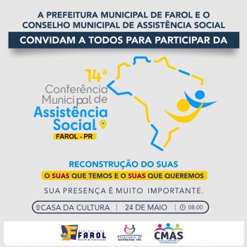 Assistência Social: Conferência Municipal trata sobre a reconstrução do SUAS nesta 4ª feira