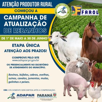 Prazo da Campanha de Atualização de Rebanhos termina em junho