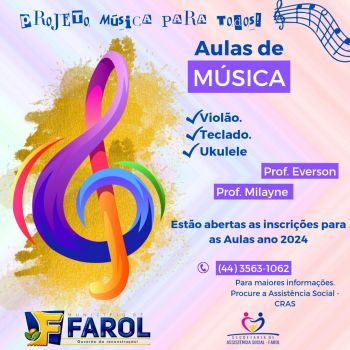 “MÚSICA PARA TODOS” - Inscrições abertas