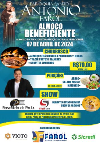 ALMOÇO BENEFICENTE! 