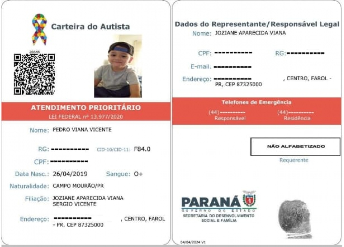 Abril Azul: Farol emite 1ª Carteira de Identificação de Crianças Autistas 